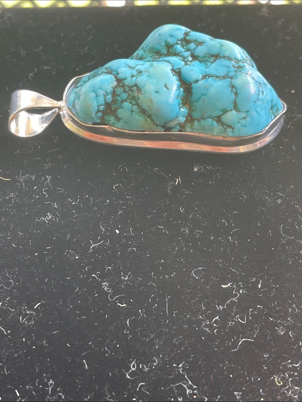 925 Sterling Silver Southwestern Statement Pendant | Faux Turquoise - Picture 6 of 7